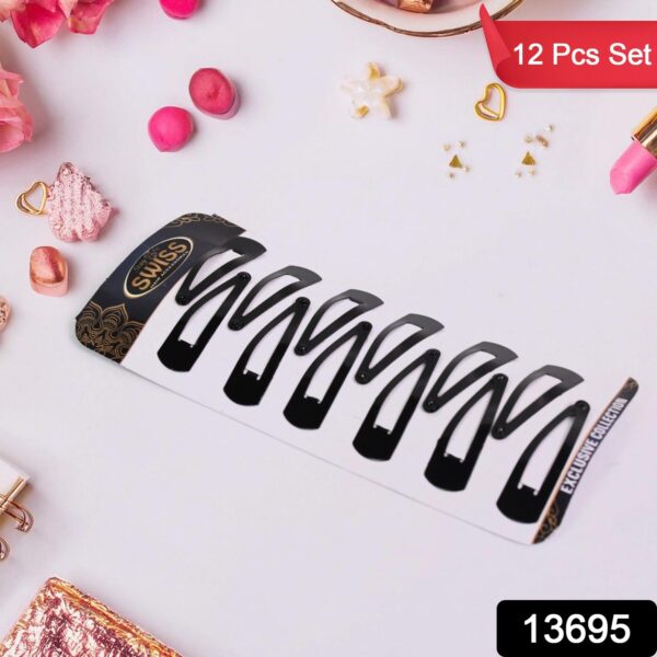 Metal Tik Tak Hair Clips (12 Pcs Set) - Image 2