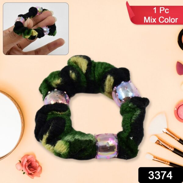 Small Hair Rubber Bands (Pack of 1 / Multicolour / Design) - Image 2