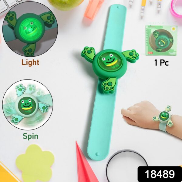 LED Light & Spinning Slap Kids Cartoon Bracelet Wrist Band (1 Pc / Mix Design) - Image 2