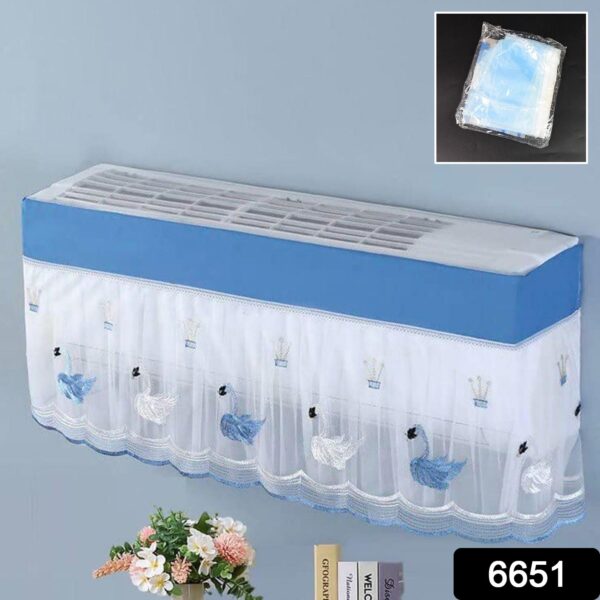 Ac Cover Air Conditioning Dust Cover Folding Designer (Approx 1 Ton / 1 Pc / ac curtain / Mix Design) - Image 2