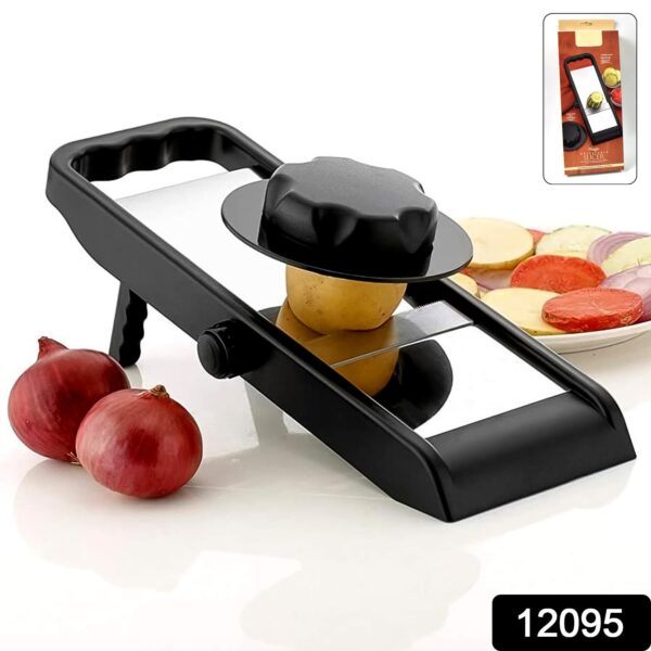 Adjustable Slicer, Stainless Steel and Plastic Premium Multipurpose Potato / Onion Slicer and Grater (1 Pc) - Image 2