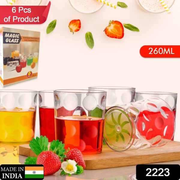 Magic Glass Clear Glass Bubble Water Juice Glasses (6 Pcs Set) - Image 2