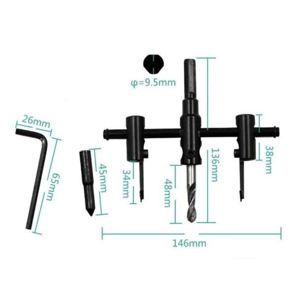 Adjustable Circle Hole Saw Drill Bit Cutter - Image 5