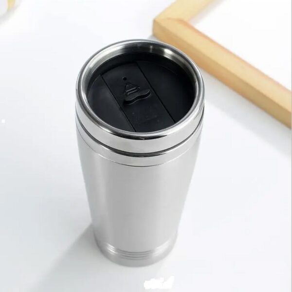Stainless Steel Coffee Mug (1 Pc / With lid & Handle) - Image 3