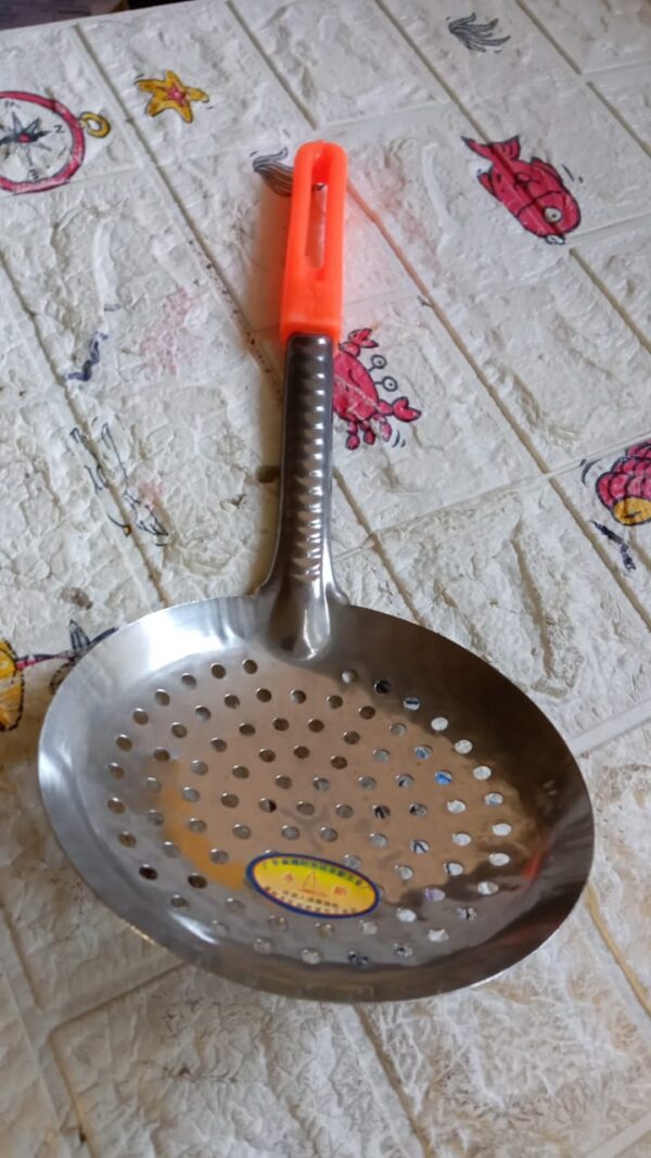 Colander Spoon, Non Slip Hand Polished Thickened Hot Pot Spoon for Kitchen for Restaurant, Stainless Steel Cooking Colander Skimmer Slotted Spoon Kitchen Strainer Ladle with Long Handle for Kitchen Cooking Baking (35 Cm) - Image 6