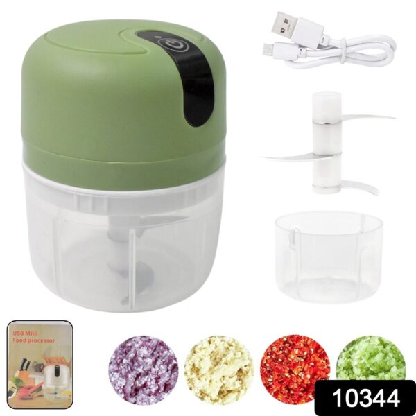 Wireless USB Rechargeable Mini Electric Garlic Machine / Chopper 3 Blades (250Ml) - Image 2