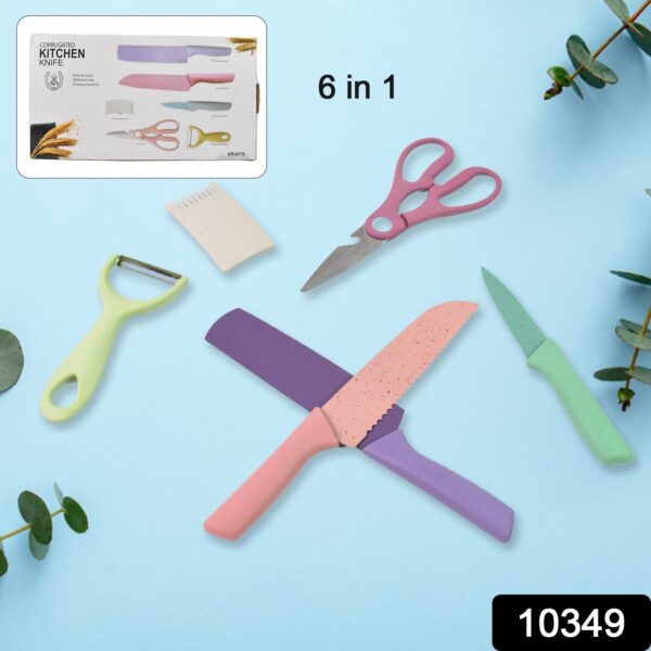 Professional Colorful Kitchen Knives Set (6 Pcs Set) - Image 2