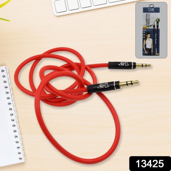 Aux Cable 3.5mm gold-plated Pin for Mobile and Tablet Home, Car (1 Pc / 1000MM) - Image 2