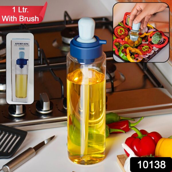 2 in 1 Transparent oilar dispenser with Silicone Oil Dropper Nozzle (1 Pc / With Brush / 1 Ltr.) - Image 2