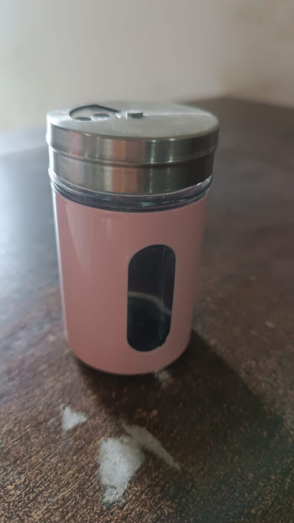 Glass Salt Bottle, Salt Dispenser (Pack of 1 / With Steel Lid) - Image 7