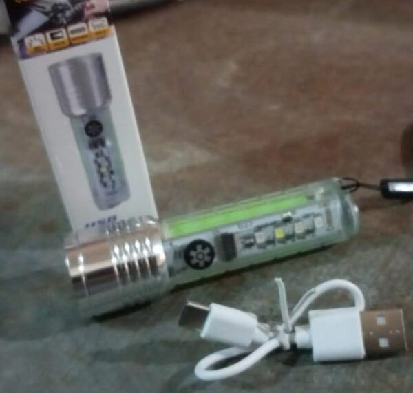 Pattern Flashlight USB Flashlight Rechargeable LED Torch Light (1 Pc) - Image 8