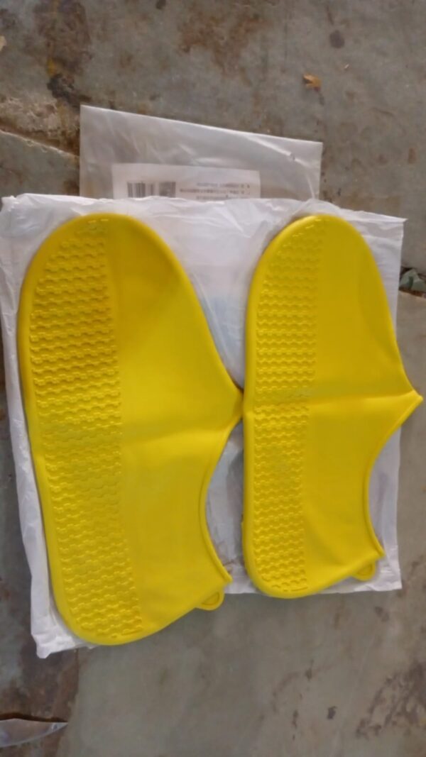 Non-Slip Silicone Rain Reusable Anti skid Waterproof Fordable Boot Shoe Cover (Extra Large Size (XL)/ 1 Pair / Yellow) - Image 7