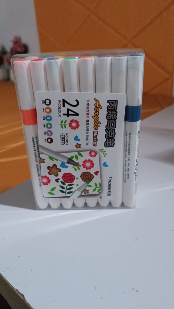 Fancy Art Markers, 24 Colours Double-ended Art (24 Pcs Set) - Image 7