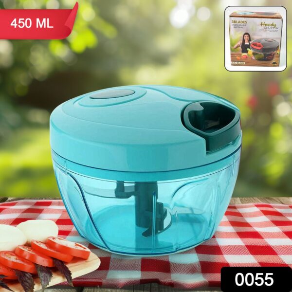 3 Blades Handy Chopper and Slicer Used Widely for chopping and Slicing (450 ML / 1 Pc) - Image 2
