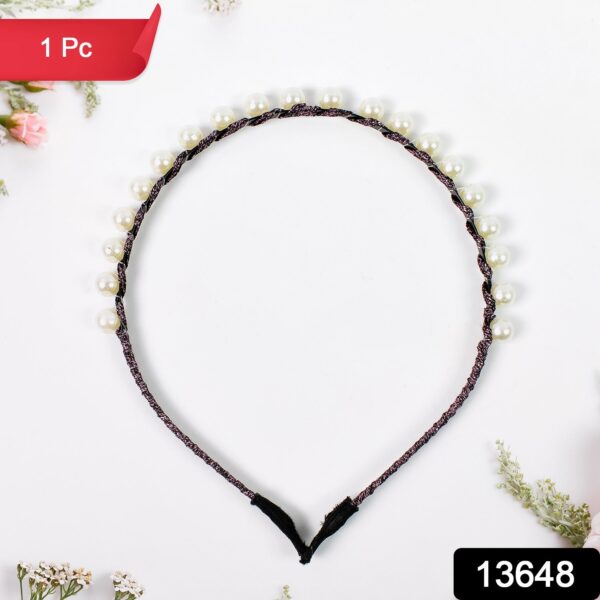 Hairband Pearls Fancy Party Hairband  (1 Pc / Mix Design) - Image 2