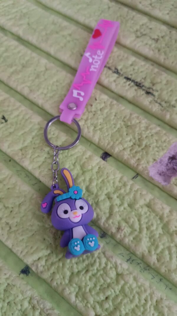 Cute Cartoon Silicone 3D Key Chain with Metal Hook & Strap (Pack of 1) - Image 7