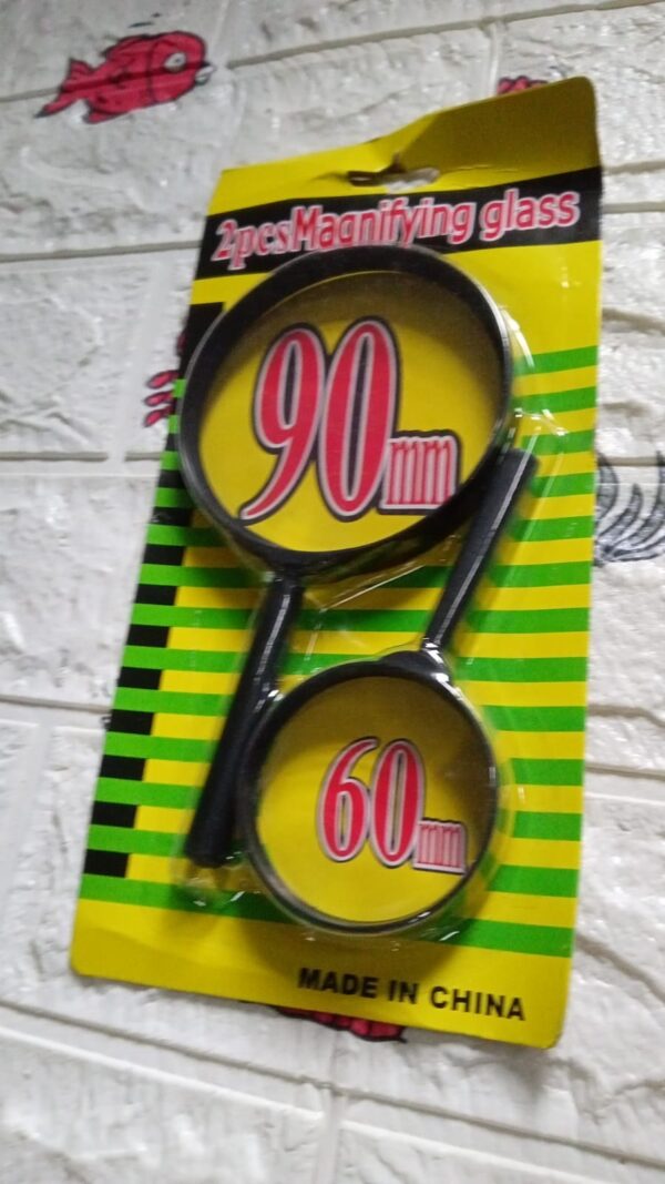 Magnifying glass Lens - reading aid made of glass - real glass magnifying glass that can be used on both sides - glass breakage-proof magnifying glass, Protect Eyes, 90mm & 60mm (2pc Set) - Image 7