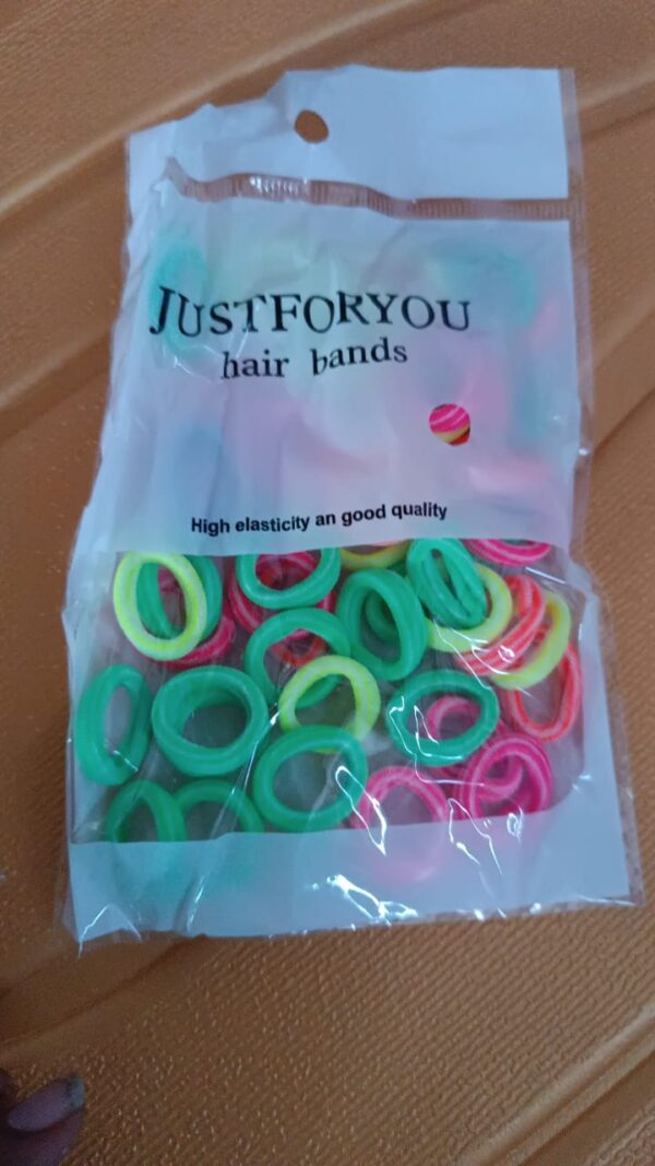 Small Ponytail Holder Bands for Hair Rubber Bands (Pack of 50 / Multicolour) - Image 9