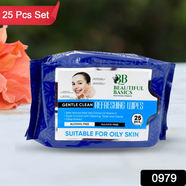 Refreshing Wet Wipes for Face | Facial Cleansing | Refreshing & Skin Hydration| Soothing for skin | pH Balance & Alcohol Free | Nourishing with Fruit extract | 25 Wipes - Image 2