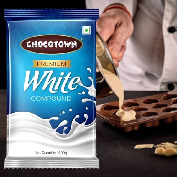 Chocotown Premium White Choco Compound Slab, 500gm - Image 3