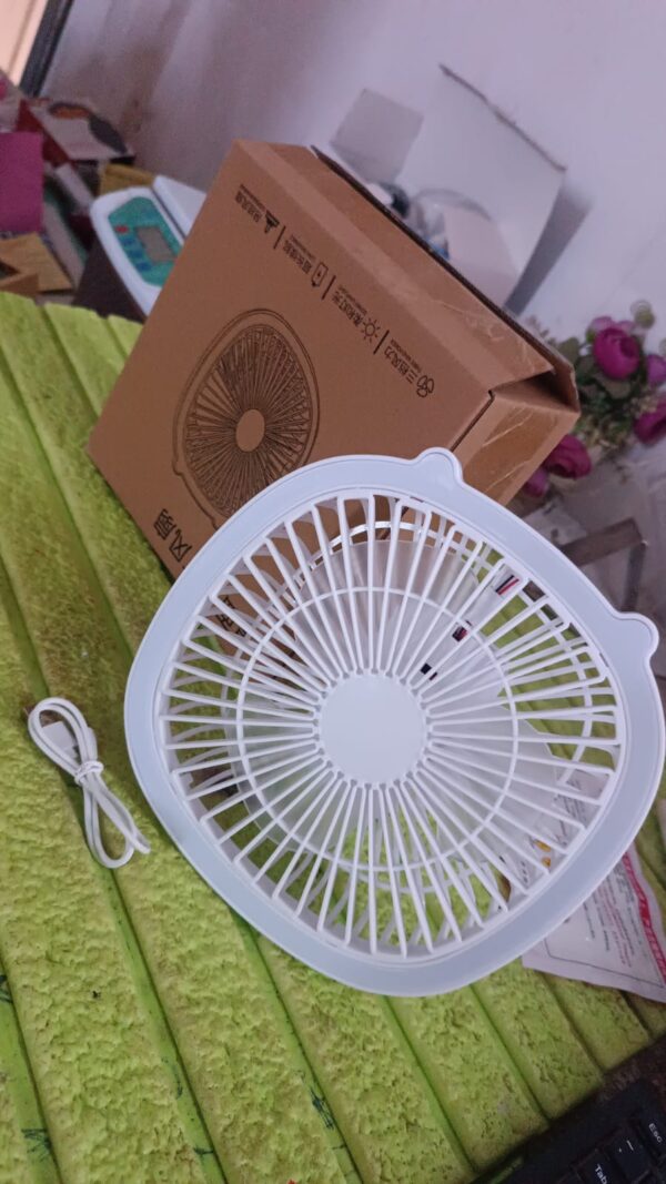 USB PORTABLE MINI DESK FAN WITH LIGHT & COLOR BOX (1 PC / Mix Color) - Image 8