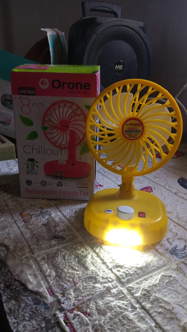 USB-C Type Rechargeable Portable Fan With LED Light Heavy Duty Motor & Foldable Fan With Charging Port Home, Outdoor, Temple - Image 7