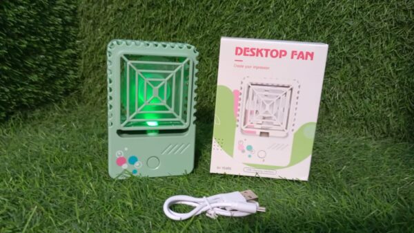 MINI DESKTOP FAN RECHARGEABLE TABLE FAN HANDHELD FAN USB FAN DESK FAN COOLING FAN FOR HOME , OFFICE , CAR, & MULTI USE FAN (Battery Not Include) - Image 9