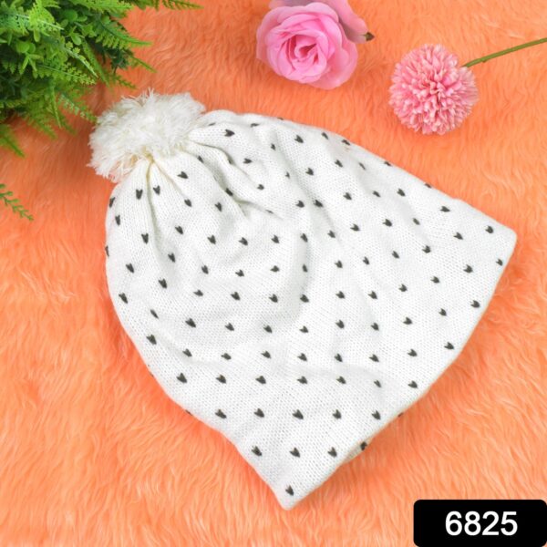 Big Soft Winter Cap, Woolen Inside Fur Beanie Cap (1 Pc / Mix Design & Color) - Image 2
