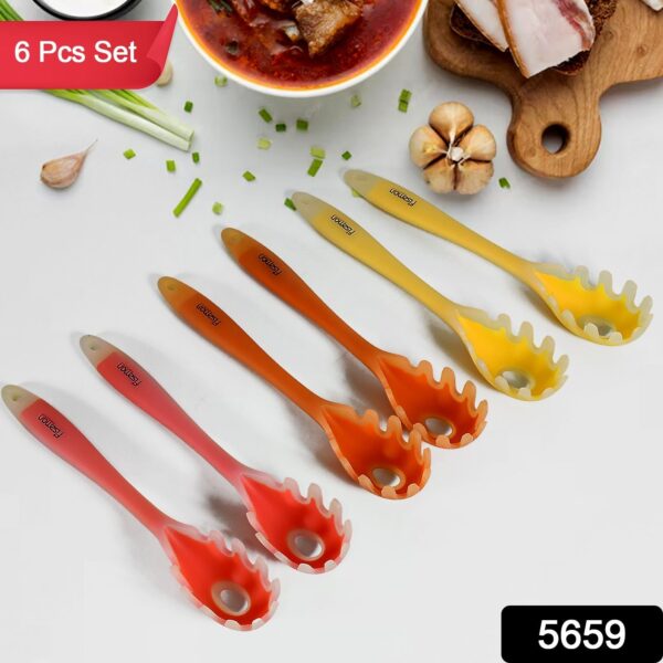 Multipurpose Silicone Spoon, Silicone Basting Spoon Non-Stick Kitchen Utensils Household Gadgets Heat-Resistant Non Stick Spoons Kitchen Cookware Items For Cooking and Baking (6 Pcs Set) - Image 3