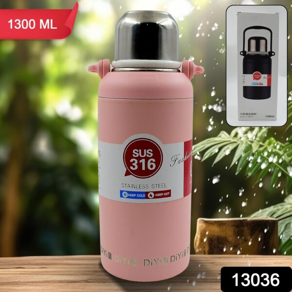 Stainless Steel tumblers 316 Stainless Steel, Vacuum Insulated Cup / Bottle, Portable Travel Kettle / Water Bottle with Handle, Outdoor Large Capacity Sports Kettle Cups / Bottle (1300 ML) - Image 2