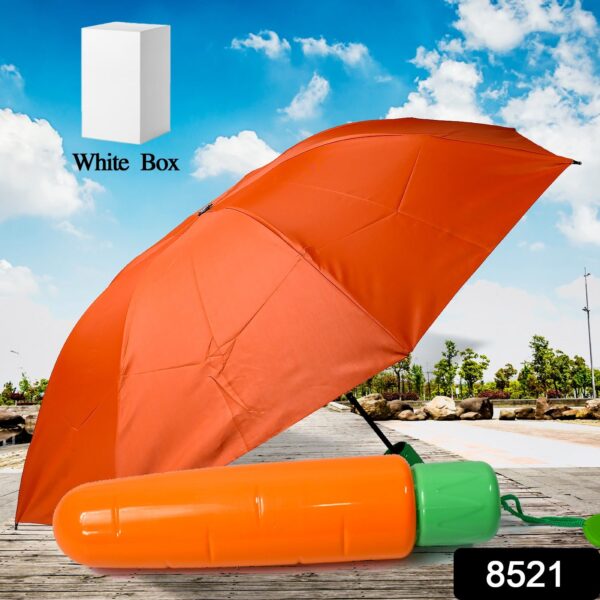 Vegetable shaped Folding Umbrella, Plastic Case Creative Fashion Folding Mini Sun Shade Rain Umbrella, Unique Umbrella, Sun & UV Protection, Cute Design (1 Pc) - Image 2
