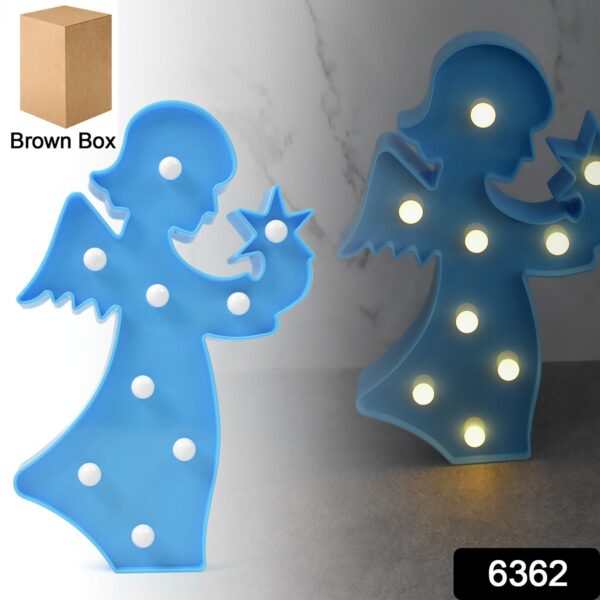 LED Angel Shape Night Light Desk Lamp (1 Pc / Battery Not Included) - Image 2