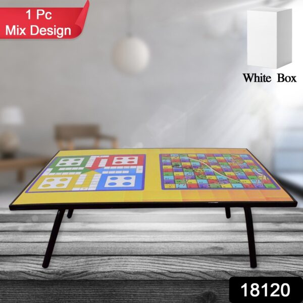 Foldable Multipurpose Mix Design Games Table Board || Bed Study Table (48 × 28 Cm / 1 Pc)   - Image 2