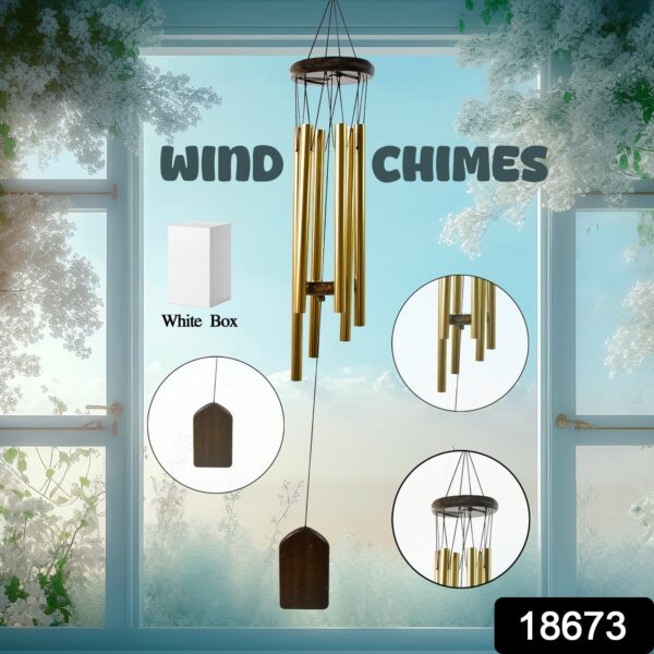 Wind Chime Musical Wind Chime with 6 Tuned Tubes and Hook (1 Pc) - Image 2
