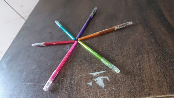 Multi Colour Gel Pen Set, Set of 6 Colours (6 Pcs Set) - Image 7