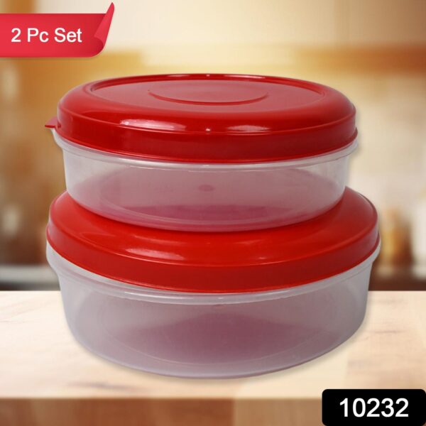 Round Plastic Big & Small Storage Container Box (PACK OF 2) - Image 2