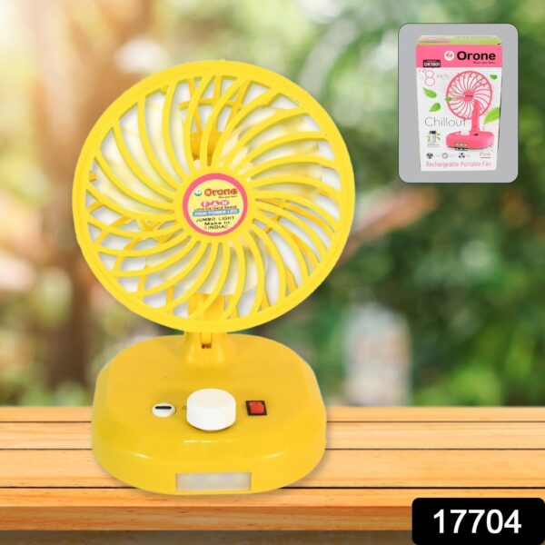 USB-C Type Rechargeable Portable Fan With LED Light Heavy Duty Motor & Foldable Fan With Charging Port Home, Outdoor, Temple - Image 3