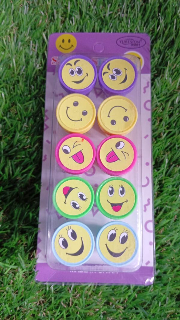 Emoticon Stamps 10 pieces in Round Shape Stamp (Multicolor / 10 Pc) - Image 7