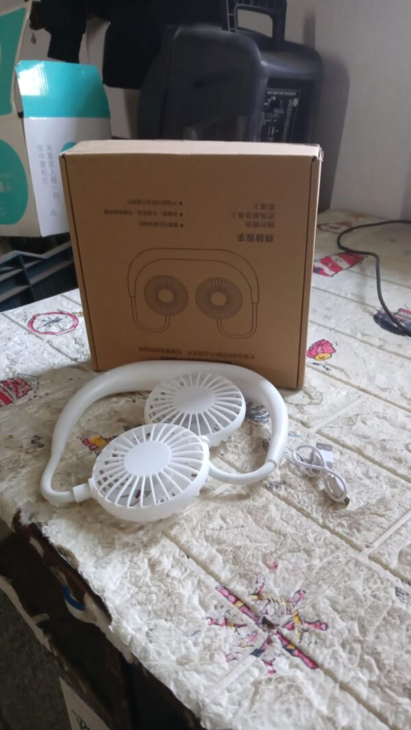 USB Rechargeable Wearable Neckband Fan - Image 7