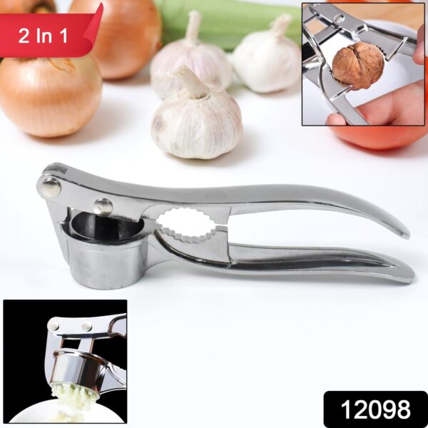 2 in1 Garlic Masher Premium Garlic Press & Walnut Cracker Opener (1 Pc) - Image 2
