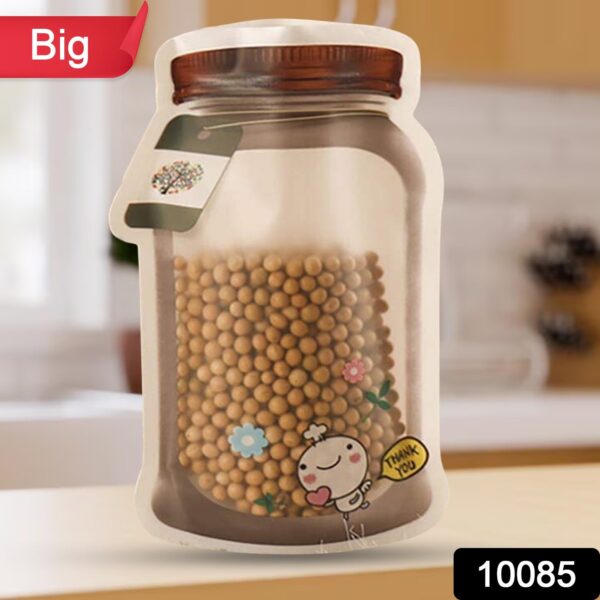 Plastic Transparent Big Jar Shaped Pouch With Zipper (1 Pc) - Image 2
