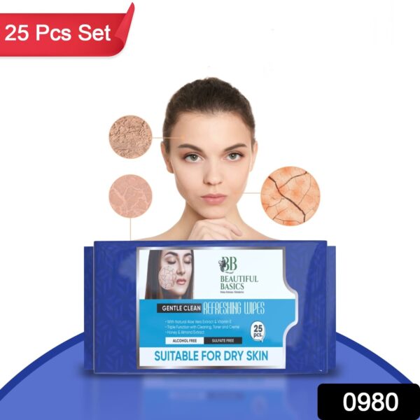Refreshing Wet Wipes for Face | Facial Cleansing | Refreshing & Skin Hydration| Soothing for skin | pH Balance & Alcohol Free | Nourishing with Fruit extract | 25 Wipes - Image 2