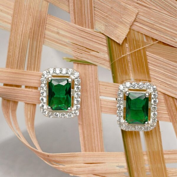 Diamond Jewellery Interchangeable Triangular Shaped Earrings (6 Pari / Mix Color & Design) - Image 4