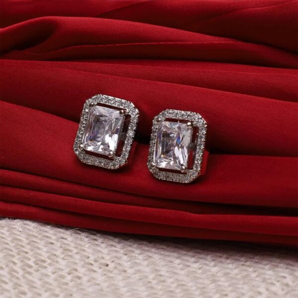 Diamond Jewellery Interchangeable Triangular Shaped Earrings (6 Pari / Mix Color & Design) - Image 6