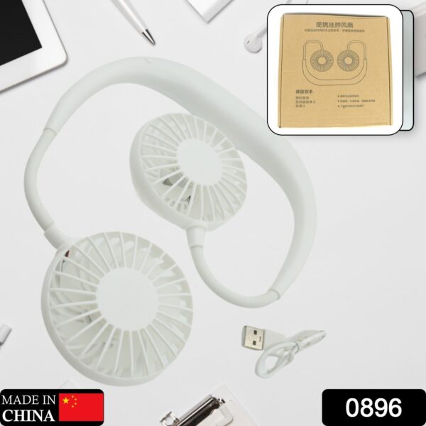 USB Rechargeable Wearable Neckband Fan - Image 2