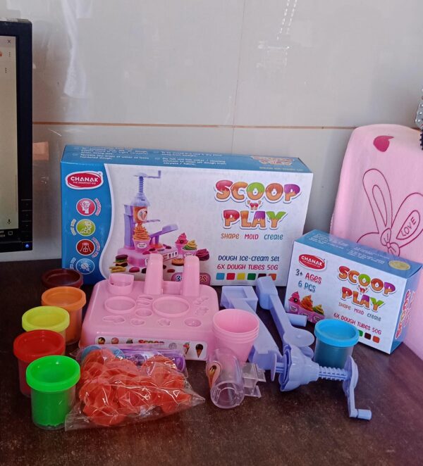Scoop and Play Set, Color Dough for Kids Play Toys, Ice Cream Maker Machine (36 Pcs Set) - Image 7