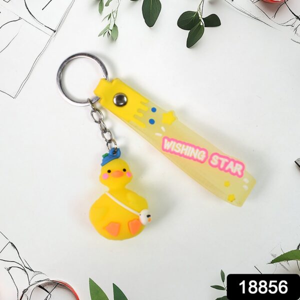 Cute Cartoon Silicone 3D Key Chain with Metal Hook & Strap (Pack of 1) - Image 3