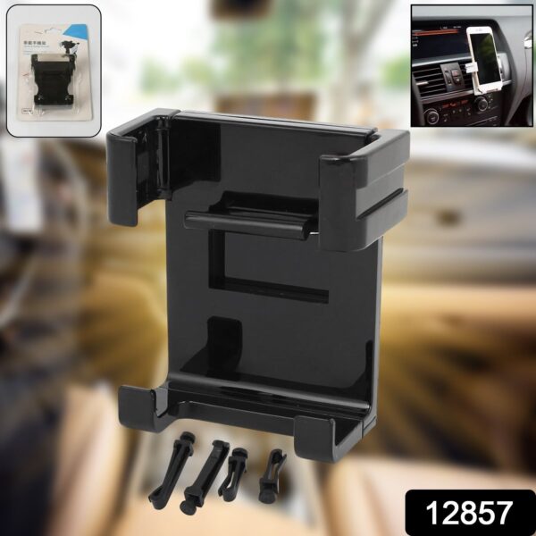 12857 Smartphone Car Phone Holder Car Air Conditioning Vent Phone Holder, Holder Stand for Mobile Phone Cellphone GPS, Dashboard Bracket for Car (1 Pc) - Image 3