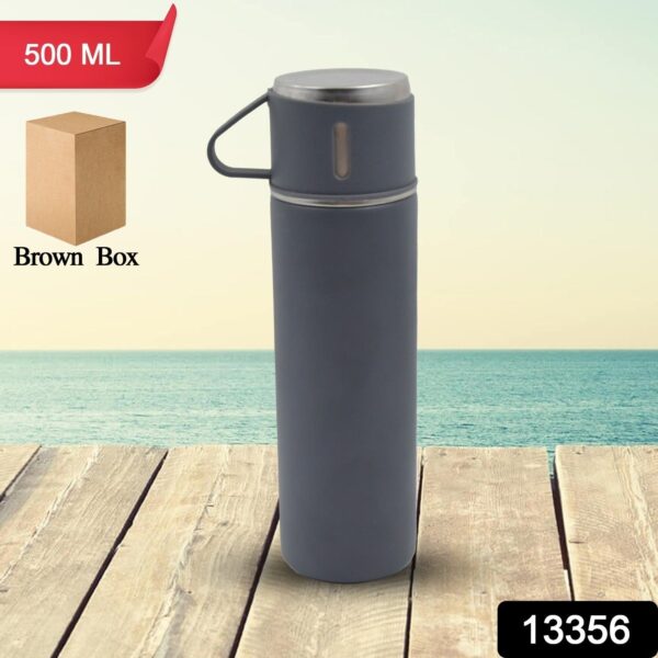 Stainless Steel Vacuum Insulated Water Bottle With Coffee / Tea Mug (500 ML) - Image 2