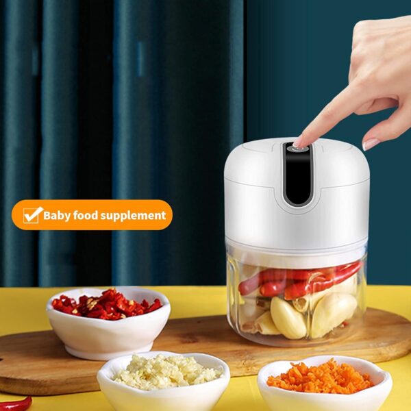 Wireless USB Rechargeable Mini Electric Garlic Machine / Chopper (250Ml) - Image 4